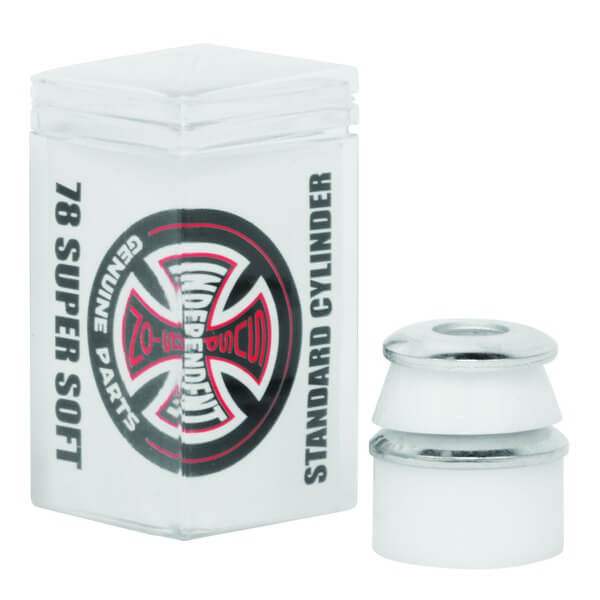 Independent Truck Company Standard Cylinder Cushions White Skateboard Bushings - 2 Pair with Washers - 78a