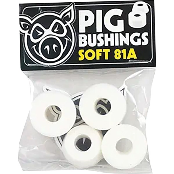Pig Wheels Soft White Skateboard Bushings 2 Pair - 81a
