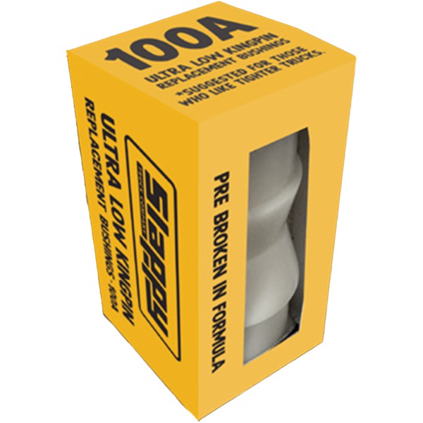 Slappy Truck Company Ultra Low White Skateboard Bushings - 2 Pair with Washers - 100a Slappy Truck Company Ultra Low White Skateboard Bushings - 2 Pair with Washers - 100a
