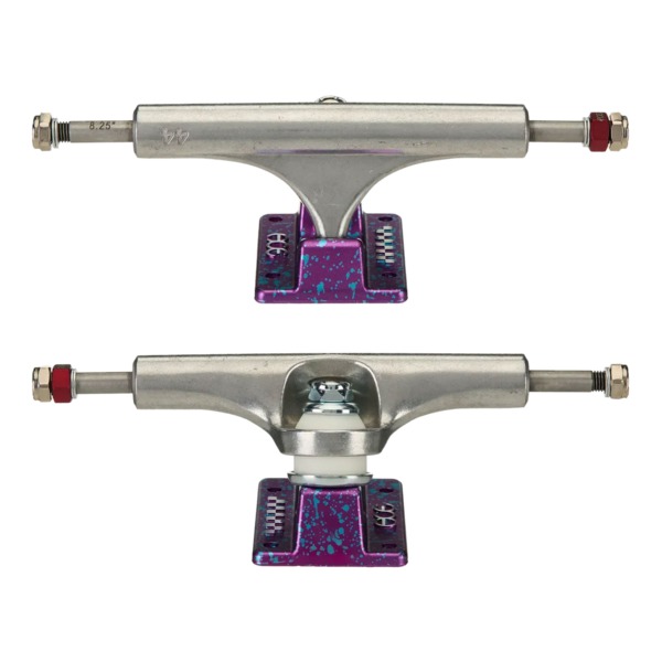Ace Trucks MFG. AF1 44 Magenta Splatter / Polished Skateboard Trucks - 5.6" Hanger 8.25" Axle (Set of 2) Ace Trucks MFG. AF1 44 Magenta Splatter / Polished Skateboard Trucks - 5.6" Hanger 8.25" Axle (Set of 2)