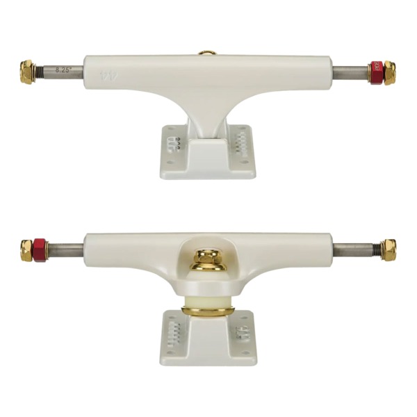 Ace Trucks MFG. AF1 44 Satin White / Gold Skateboard Trucks - 5.6" Hanger 8.25" Axle (Set of 2)