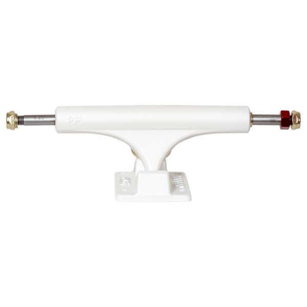 Ace Trucks MFG. AF1 77 Satin White / Gold Skateboard Trucks - 6.9" Hanger 9.5" Axle (Set of 2)
