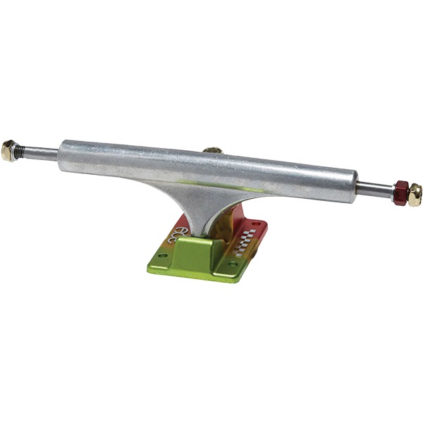 Ace Trucks MFG. AF1 80 Anodized Polished / Rasta Skateboard Trucks - 7.25" Hanger 10.0" Axle (Set of 2) Ace Trucks MFG. AF1 80 Anodized Polished / Rasta Skateboard Trucks - 7.25" Hanger 10.0" Axle (Set of 2)