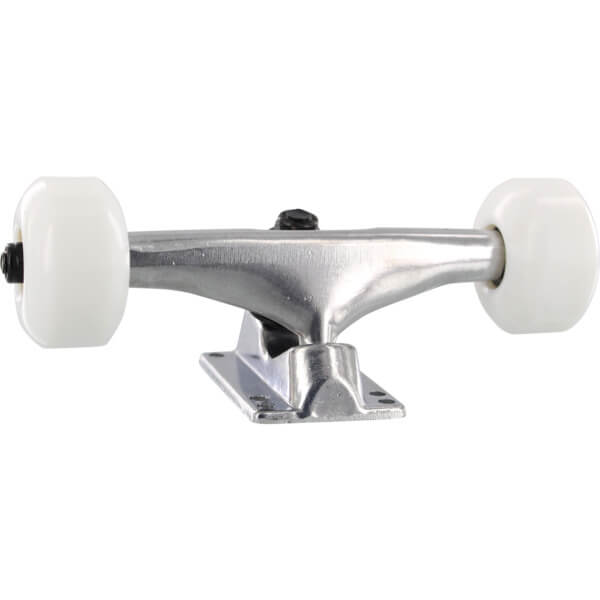 Essentials Skateboard Components Polished Trucks with 54mm White Wheels Combo - 5.5" Hanger 8.25" Axle (Set of 2)