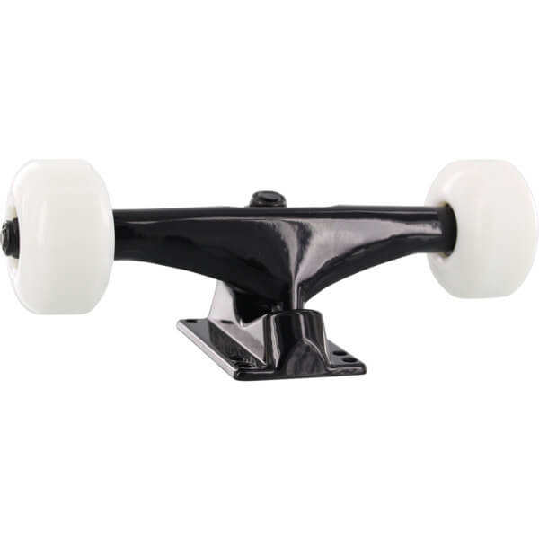 Essentials Skateboard Components Black Trucks with 54mm White Wheels Combo - 5.5" Hanger 8.25" Axle (Set of 2)