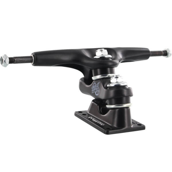 Gullwing Trucks Sidewinder II Black Skateboard Double Kingpin Trucks - 6.25" Hanger 9.0" Axle (Set of 2)