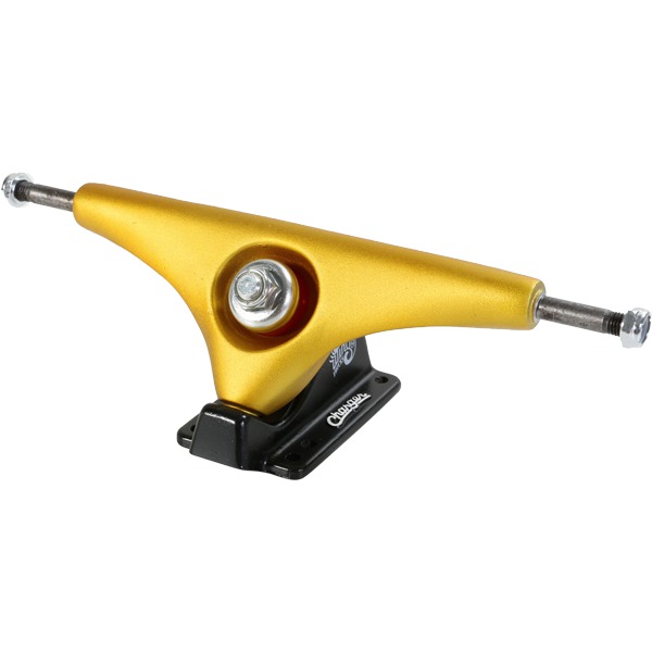 Gullwing Trucks Charger Gold / Black Skateboard Reverse Kingpin Trucks - 7.25" Hanger 10.0" Axle (Set of 2)