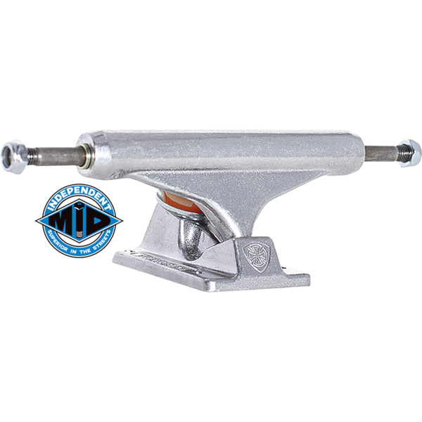 Independent Truck Company Stage 11 - 129mm Mid Silver Skateboard Trucks - 5.0" Hanger 7.6" Axle (Set of 2)