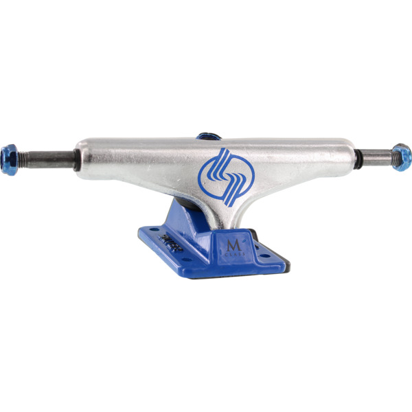 Silver Skate Trucks M-Class Hollow Polished / Blue Skateboard Trucks - 5.5" Hanger 8.25" Axle (Set of 2)