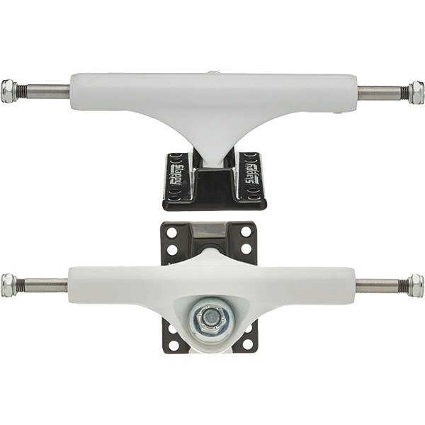 Slappy Truck Company ST1 Classic Painted White / Black Skateboard Trucks - 6.375" Hanger 9.0" Axle (Set of 2) Slappy Truck Company ST1 Classic Painted White / Black Skateboard Trucks - 6.375" Hanger 9.0" Axle (Set of 2)