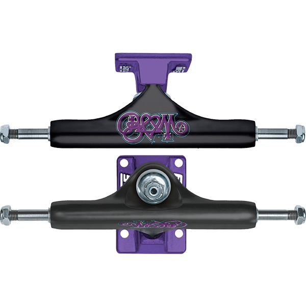 Slappy Truck Company Bam Margera ST1 Classic Hollow Black / Purple Skateboard Trucks - 5.4" Hanger 8.0" Axle (Set of 2)