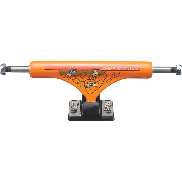 Slappy Truck Company ST1 Classic Hollow Toy Machine Orange / Black Skateboard Trucks - 5.6" Hanger 8.25" Axle (Set of 2)