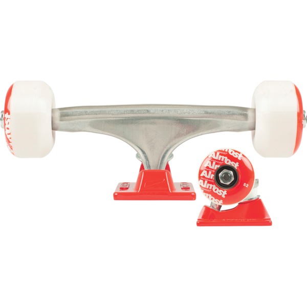 Tensor Trucks Almost Polished / Polished with 52mm Repeat Wheels Skateboard Assembled Truck Kits - 5.25" Hanger 8.0" Axle (Set of 2)