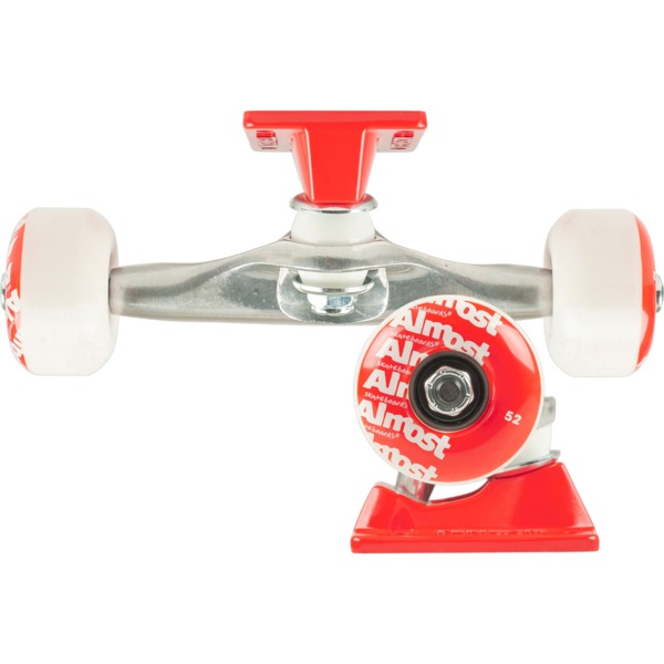 Tensor Trucks Almost Polished / Red with 52mm Repeat Wheels Skateboard Assembled Truck Kits - 5.5" Hanger 8.25" Axle (Set of 2)
