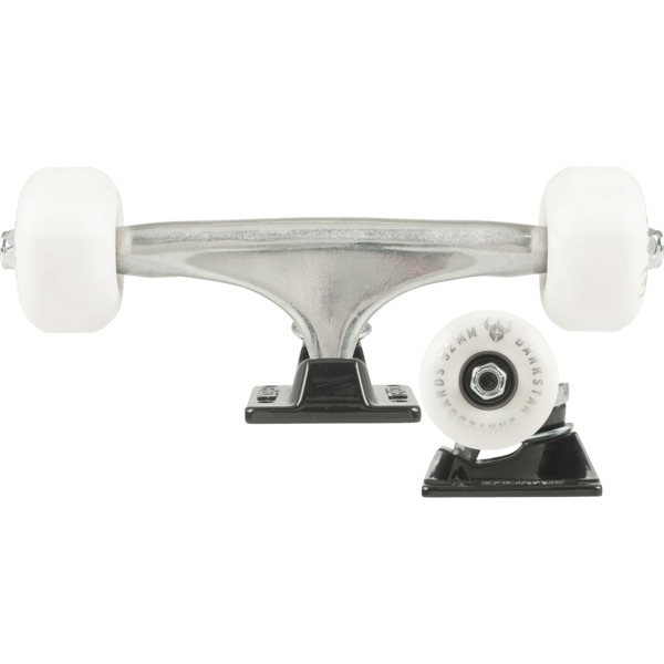Tensor Skateboard Trucks Alloys White/Black 5.25 8.0 Axle Set of 2 