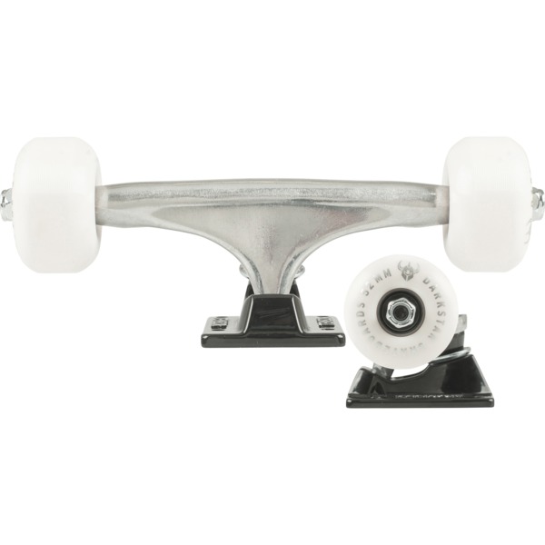 Tensor Trucks Darkstar Polished / Black with 52mm Clean Wheels Skateboard Assembled Truck Kits - 5.25" Hanger 8.0" Axle (Set of 2)