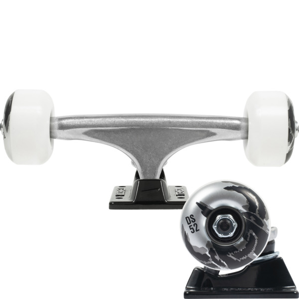 Tensor Trucks Polished / Black with 52mm Dissent Wheels - 5.25" Hanger 8.0" Axle (Set of 2)
