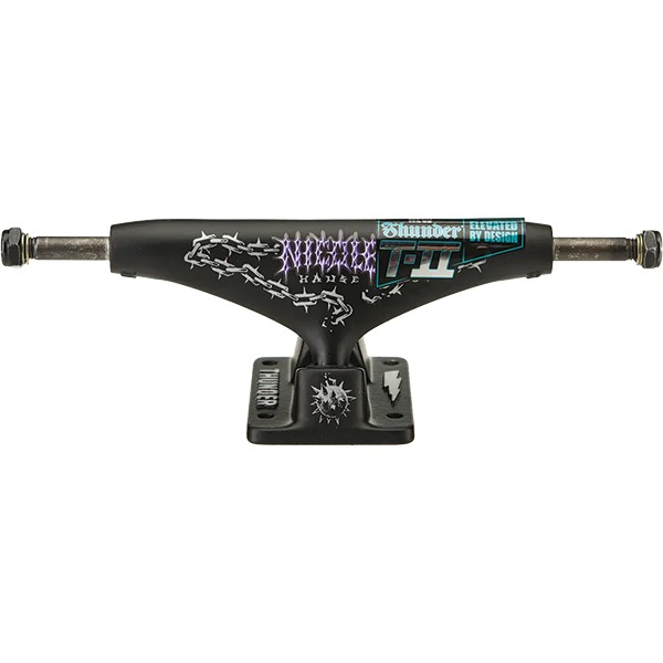 Thunder Trucks Nicole Hause 148 Malice T-II Black Skateboard Trucks - 5.5" Hanger 8.25" Axle (Set of 2) Thunder Trucks Nicole Hause 148 Malice T-II Black Skateboard Trucks - 5.5" Hanger 8.25" Axle (Set of 2)