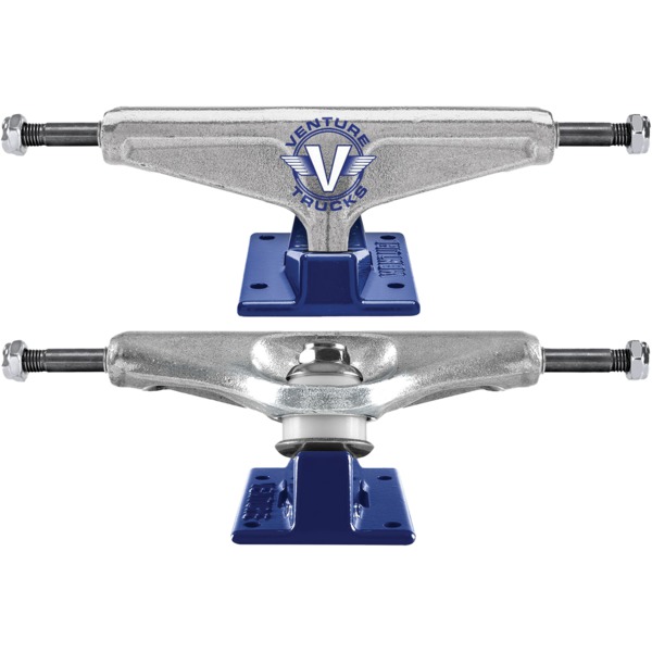 Venture Trucks V-Hollow OG Wings High Polished / Blue Skateboard Trucks - 5.6" Hanger 8.25" Axle (Set of 2)