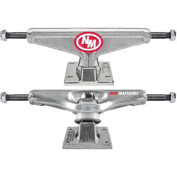 Venture Trucks Nick Matthews NM Logo Low Polished Skateboard Trucks - 5.2" Hanger 8.0" Axle (Set of 2) Venture Trucks Nick Matthews NM Logo Low Polished Skateboard Trucks - 5.2" Hanger 8.0" Axle (Set of 2)