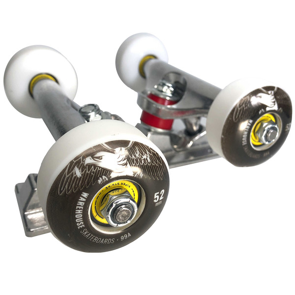 Warehouse Polished Trucks with 52mm Black Street Eagles Wheels & Bearings Combo - 5.75" Hanger 8.5" Axle (Set of 2)