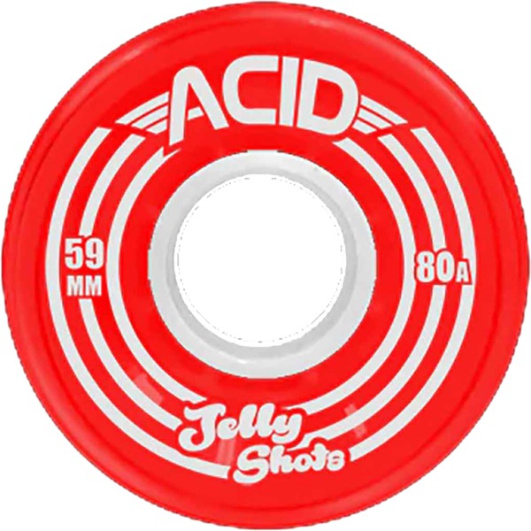Acid Chemical Wheels Jelly Shots Red Skateboard Wheels - 59mm 80a (Set of 4)