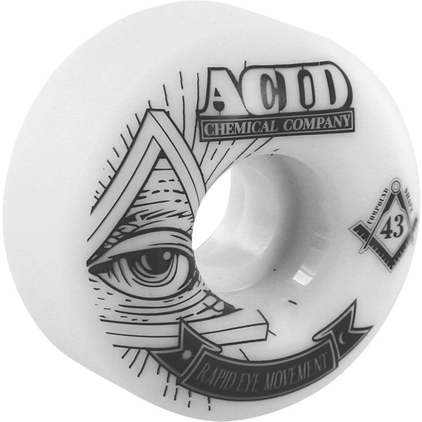 Acid Chemical Wheels REM Pyramid White Skateboard Wheels - 54mm 99a (Set of  4)