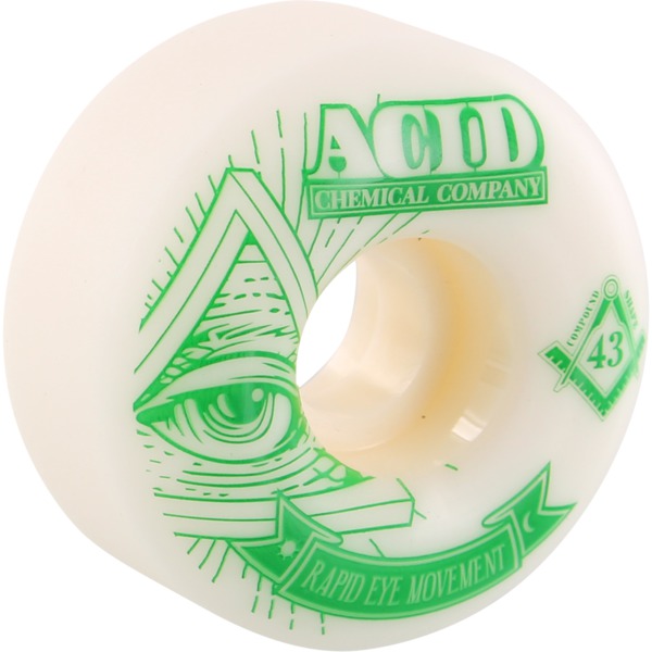 Acid Chemical Wheels REM Pyramid White Skateboard Wheels - 56mm 101a (Set of 4)