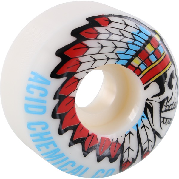 Acid Chemical Wheels Type A Deadfeather Sidecut White Skateboard Wheels - 52mm 101a (Set of 4)