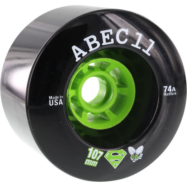 ABEC 11 SuperFly Black Skateboard Wheels 107mm 74a (Set of 4)