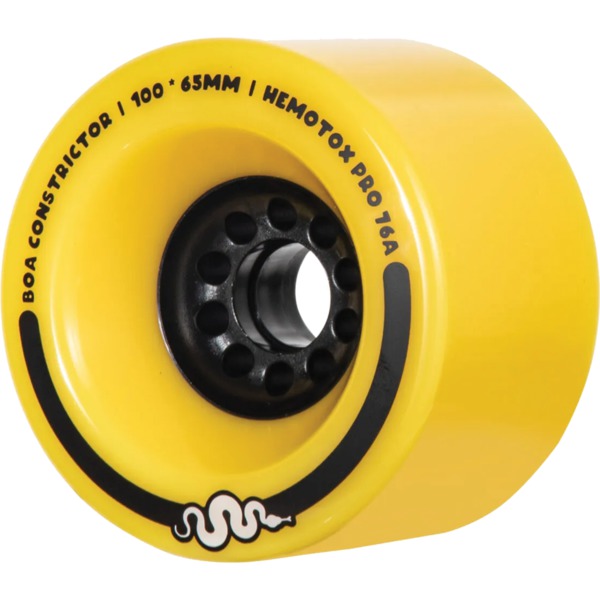 Boa Wheels Constrictor Race Yellow Skateboard Wheels - 100mm 76a (Set of 4)