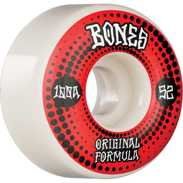 Bones Wheels 100's OG V4 Originals White Skateboard Wheels - 52mm 100a (Set of 4)