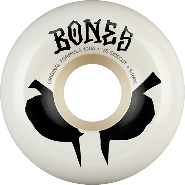 Bones Wheels 100's OG V5 Sidecut Blot White / Black Skateboard Wheels - 54mm 100a (Set of 4) Bones Wheels 100's OG V5 Sidecut Blot White / Black Skateboard Wheels - 54mm 100a (Set of 4)