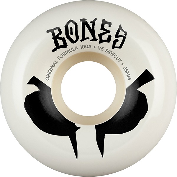 Bones Wheels 100's OG V5 Sidecut Blot White / Black Skateboard Wheels - 55mm 100a (Set of 4) Bones Wheels 100's OG V5 Sidecut Blot White / Black Skateboard Wheels - 55mm 100a (Set of 4)