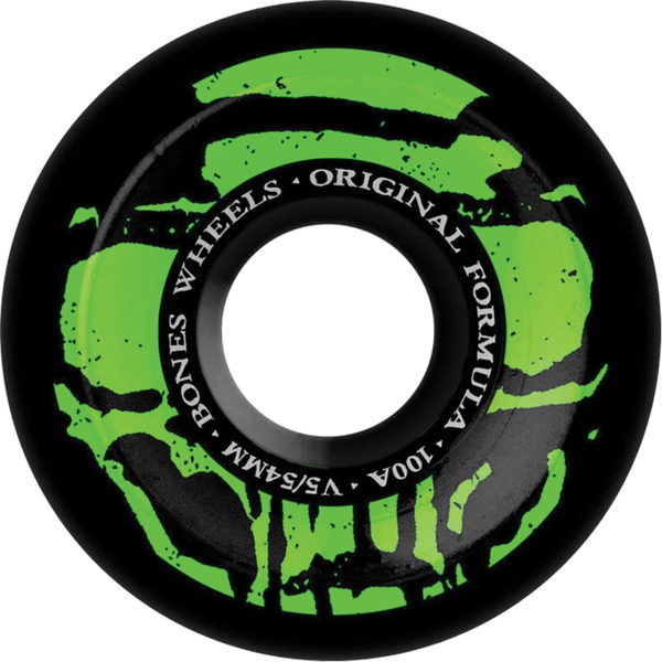 Bones Wheels 100's OG V5 Mummy Skulls Black Skateboard Wheels - 54mm 100a (Set of 4)