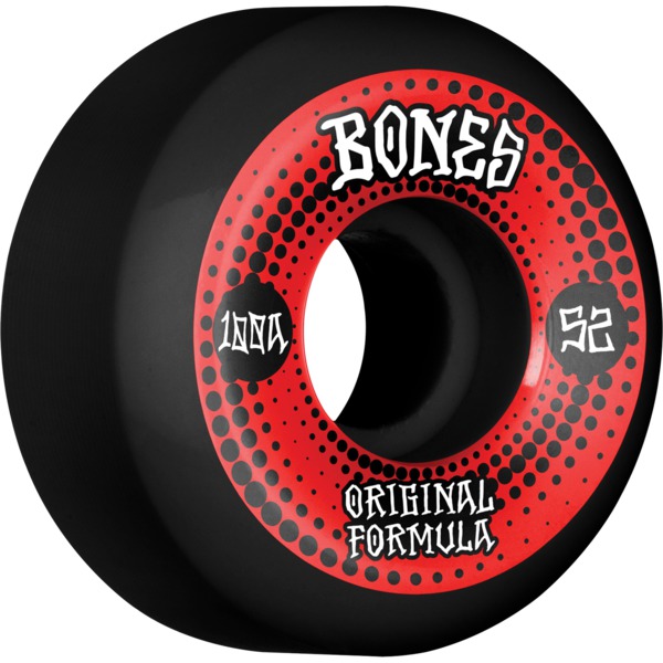 Bones Wheels 100's OG V5 Originals Black Skateboard Wheels - 52mm 100a (Set of 4)