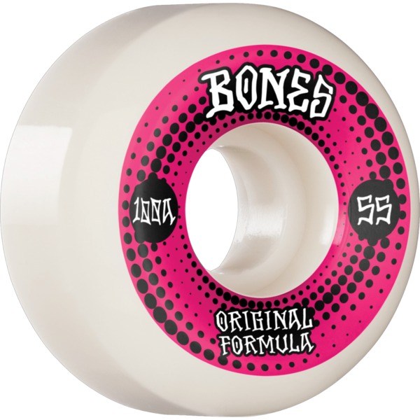 Bones Wheels 100's OG V5 Originals White Skateboard Wheels - 55mm 100a (Set of 4)