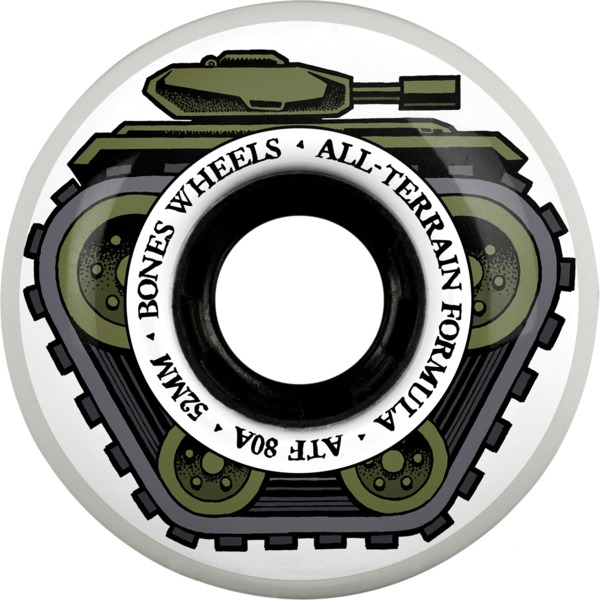 Bones Wheels ATF All Tank White Skateboard Wheels - 52mm 80a (Set of 4)