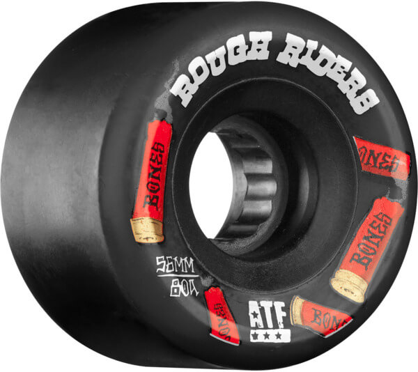 Bones Wheels ATF Rough Rider Shotgun Black Skateboard Wheels 59mm 80a