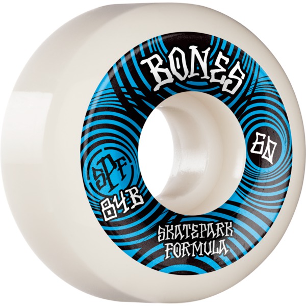 Bones Wheels SPF P5 Ripples White / Blue Skateboard Wheels - 60mm 84b (Set of 4)