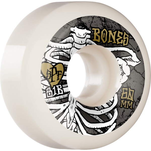 Bones Wheels SPF P5 Rapture White / Grey / Gold Skateboard Wheels - 60mm 81b (Set of 4)