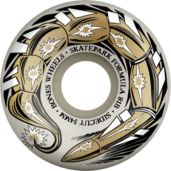 Bones Wheels SPF P5 Scorpeedo White / Gold Skateboard Wheels - 54mm 81b (Set of 4)