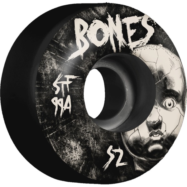 Bones Wheels STF V1 Dollhouse Black Skateboard Wheels - 52mm 99a (Set of 4)