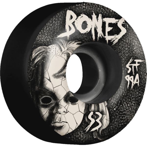 Bones Wheels STF V1 Dollhouse Black Skateboard Wheels - 53mm 99a (Set of 4)
