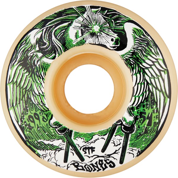 Bones Wheels STF V1 Peg-Leg-Asus Natural Skateboard Wheels - 54mm 99a (Set of 4)