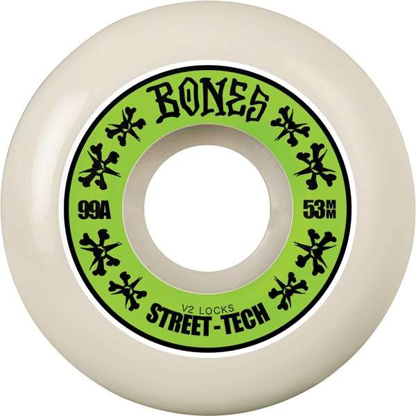 Bones Wheels STF V2 Lock Annuals White / Green Skateboard Wheels - 53mm 99a (Set of 4) Bones Wheels STF V2 Lock Annuals White / Green Skateboard Wheels - 53mm 99a (Set of 4)