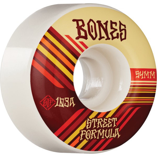 Bones Wheels STF V4 Retros White Skateboard Wheels - 54mm 103a (Set of 4)