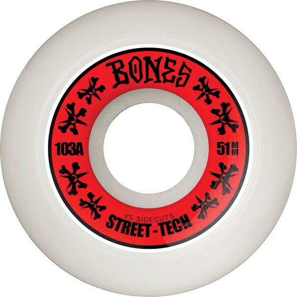 Bones Wheels STF V5 Sidecut Annuals White / Red Skateboard Wheels - 51mm 103a (Set of 4) Bones Wheels STF V5 Sidecut Annuals White / Red Skateboard Wheels - 51mm 103a (Set of 4)