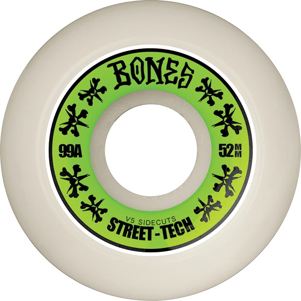 Bones Wheels STF V2 Annuals White / Green Skateboard Wheels - 52mm 99a (Set of 4) Bones Wheels STF V2 Annuals White / Green Skateboard Wheels - 52mm 99a (Set of 4)