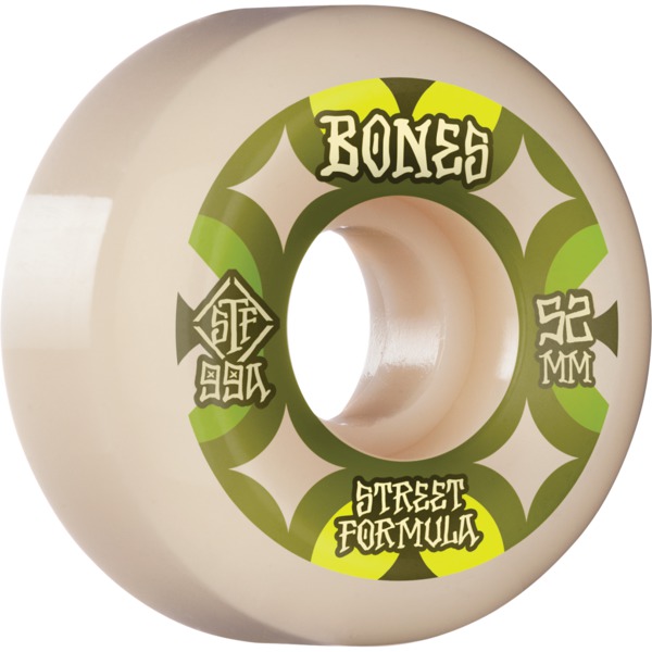 Bones Wheels STF V5 Retros White Skateboard Wheels - 52mm 99a (Set of 4)